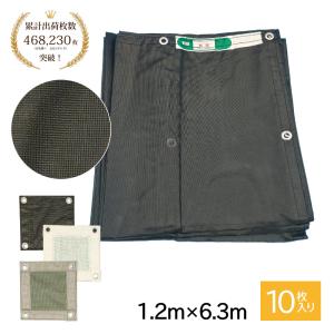 防炎2類PVCメッシュシート 1800×6300 グレー 10枚 メーター ハトメ450