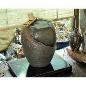 ポイント10倍]信楽焼 循環式 つくばい 電動 響 湧き水 蹲 水琴窟 陶器