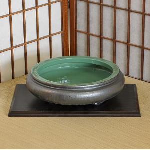 盆栽鉢 水盤 饒州白磁氷裂変わり水盤一対 にょじゅう 中国古窯 磁器