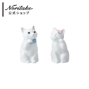 ノリタケ Noritake 置物 招き猫(小) ペアセット(花柄) AC4489/P45523