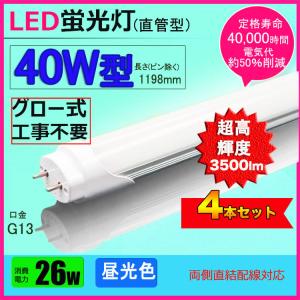 NISSIN LUX LED蛍光灯 40w形 超高輝度3500lm 昼光色 led直管蛍光灯T8