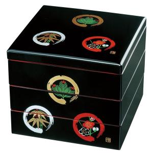 和食器 会津漆器 お重 木製 6.0寸 三段重箱 漆塗り やぶこうじ 溜内朱