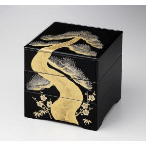 お重 和食器 越前漆器 3段重 木製 6寸 三段重箱 越前塗り 漆塗り