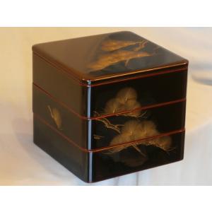 山田平安堂 仁清梅蒔絵 三段重 重箱 漆器 ( 継承工房 ) : 漆器 山田