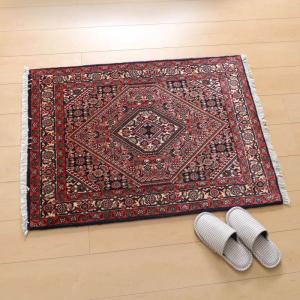 ペルシャ絨毯 イラン じゅうたん・クム産 シルク 100％ 90×59cm 手織り