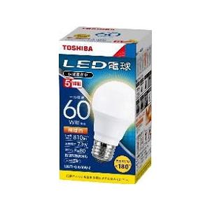 TOSHIBA（東芝） 電球色 60W形相当 LDA7L-G-K/60W/2 配光角約180度 広