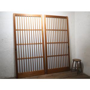 タG0746◇【H175cm×W88cm】×2枚◇昭和レトロな味わいの古い木製ガラス