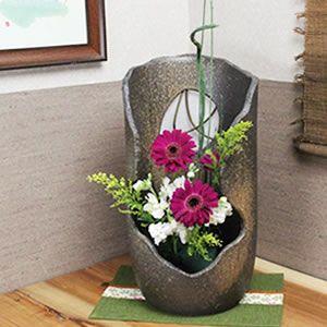 花器 花入 手桶石ハゼ G5-4103 花瓶 花 : こだわり雑貨本舗 - 通販