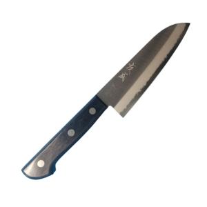 日本製 友成 V金本割込（ゴールド）包丁 槌目 口金付き 三徳包丁