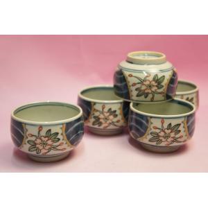 六代 佐藤走波 染錦草花文 湯呑5客揃 : 食器のみつはた - 通販
