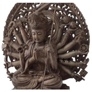 観音菩薩立像 20cm 天然木製(柘植ツゲ) 観音像 木彫仏像 : HAMMARS