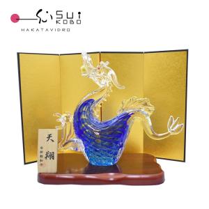 びいどろ Mサイズ 針差 ステンド ブルー カラー 昔ながらのガラス玩具