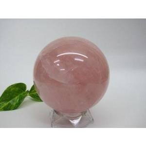 送料無料球体 ローズクォーツΦ8.8cm木製台座付き : 天然石のお店Sun