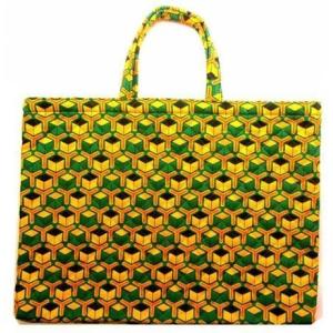 ◇ ＜現品限り＞手作り レッスンバッグ カラー無地（ 持ち手市松模様