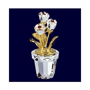 スワロフスキー Swarovski 2005年 廃盤品 『フラワーポット, ゴールド