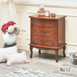猫脚チェスト 5段 アンティーク調 幅52cm マホガニー 引き出し 棚 収納