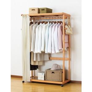 アジアン家具 籐 ラタンハンガーラック 上棚付ワイドラック 巾120cm