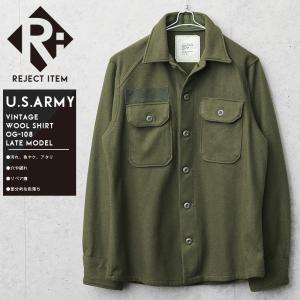 MILITARY（ミリタリー） 実物 USED 米軍 ヴィンテージ ウールシャツ OG