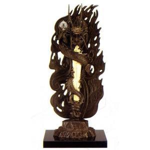 仏像｜ 不動明王座像 ｜仏師彫刻家 長田晴鳳作｜青銅（ブロンズ）製 桐