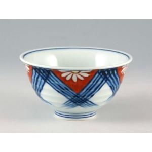 源右衛門窯 染錦チューリップ(赤) 飯碗 有田焼 ご飯茶碗 : 陶器たて石