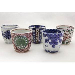 源右衛門窯 染錦菊牡丹絵 湯呑揃（5客） : 陶器たて石 Yahoo!店