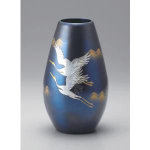 高岡銅器 銅製花瓶 鳳祥 小鳥 12号 美術工芸品 記念品 花活 : 日本もの