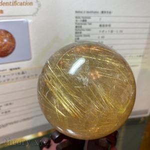 theory xyz ルチルクォーツ 置物 母岩(結晶)入り ゴールドルチル 原石