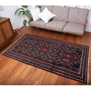 送料無料 ラグ バローチ アンティーク マット 遊牧民バローチの手織り