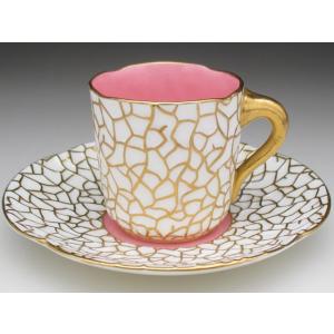 ノリタケ オールドノリタケ ブルー地金盛り薔薇絵 カップ＆ソーサー (b