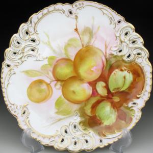 ノリタケ オールドノリタケ 犬絵 プレート 飾り皿 22cm : アンティーク