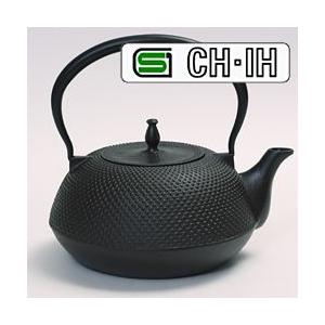 IH対応 南部鉄瓶 平形アラレ1.5L (南部鉄器 鉄分補給 急須 鉄瓶兼用