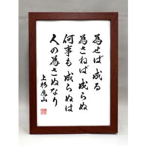 格言・名言（額入り）（勝海舟） 逆境こそ 成長の糧（毛筆手書き