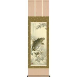 端午の節句掛軸 (掛け軸) 鯉のぼり 田所悠竹 （尺三立）約横45×縦164cm