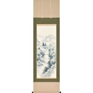 掛け軸 水墨山水 秋山信観 美術年鑑掲載作家 掛軸 全国送料無料 : 古都