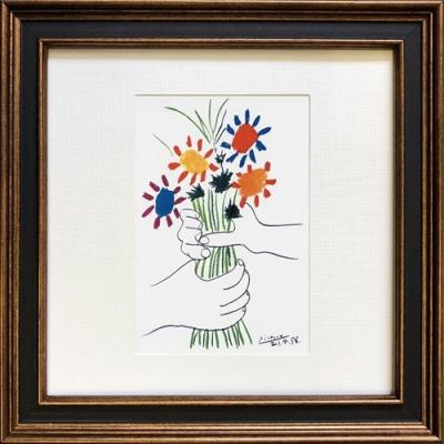 名画 Picasso パブロ・ピカソ 花束 美工社 24×24×2cm 額装品 : 雑貨