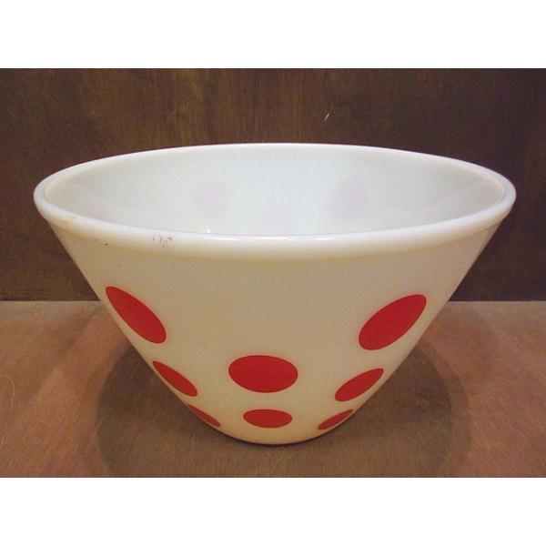 Fire KingミキシングボウルレッドドットLL☆200117n8-frk