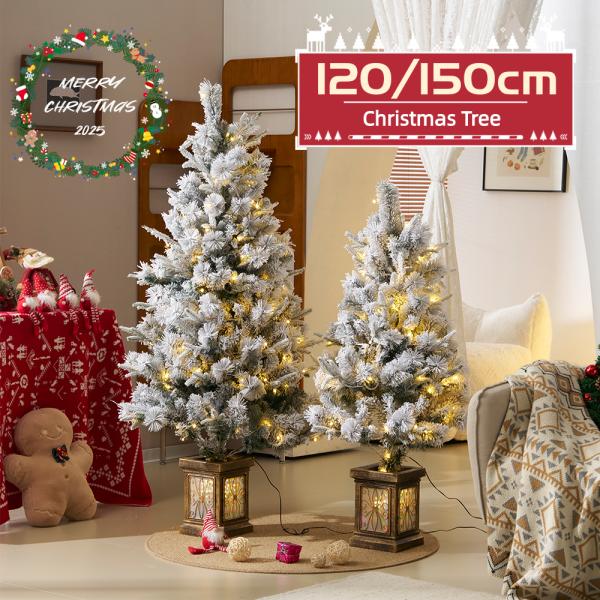 2025年最新モデル クリスマスツリー 雪化粧 LEDライト 北欧 LED 明るい
