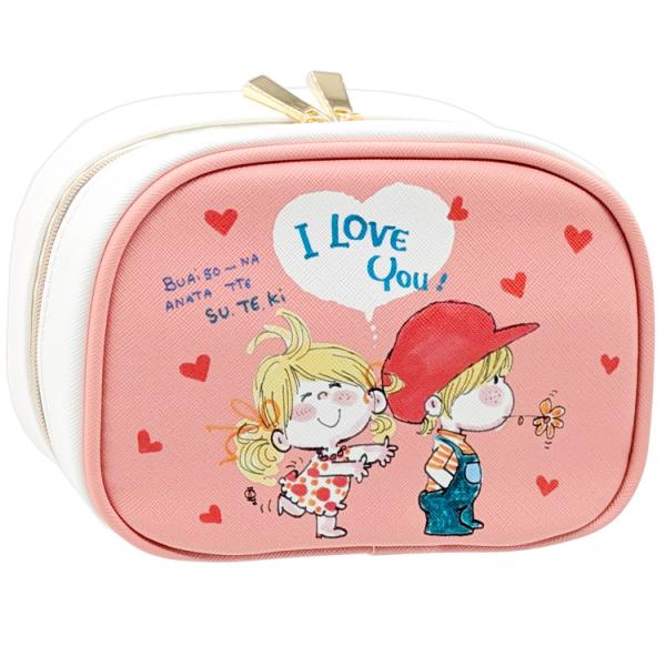 水森亜土 ラウンドポーチ ピンク 405702 Ado Mizumori 亜土ちゃん