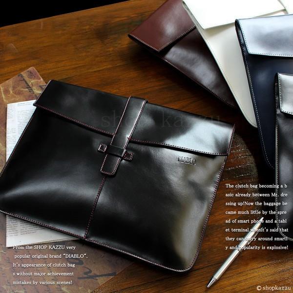 DIABLOディアブロ ホースレザー クラッチバッグ メンズ ショルダー