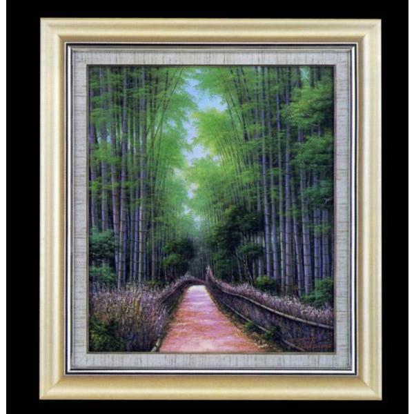 油絵 堤 照男 号7万5千円『 竹林 』F10号 油彩画 絵画 風景画 全国