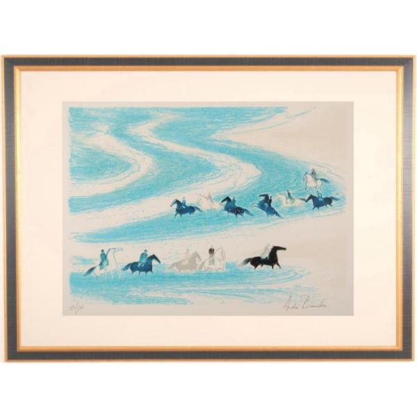 馬 絵画 風景画 インテリア リトグラフ 版画 アンドレ・ブラジリエ