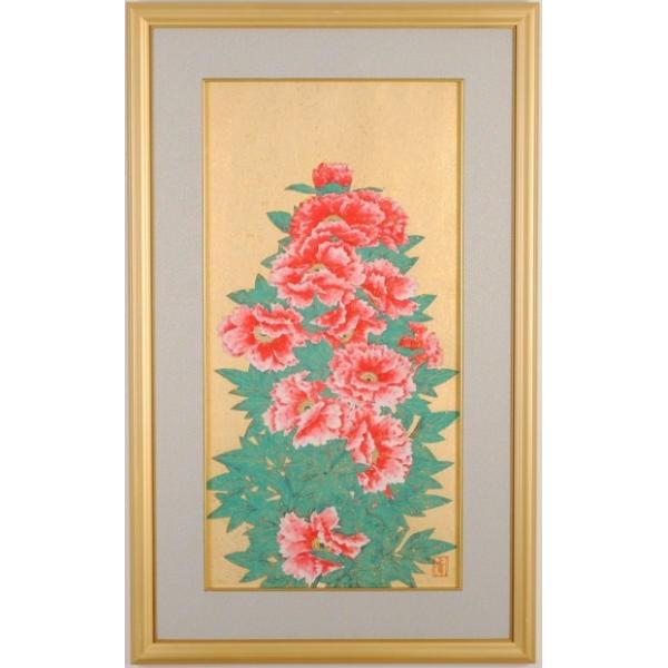 牡丹 花 絵画 日本画 和風 絵 皇居新宮殿「石橋(しゃっきょう)の間