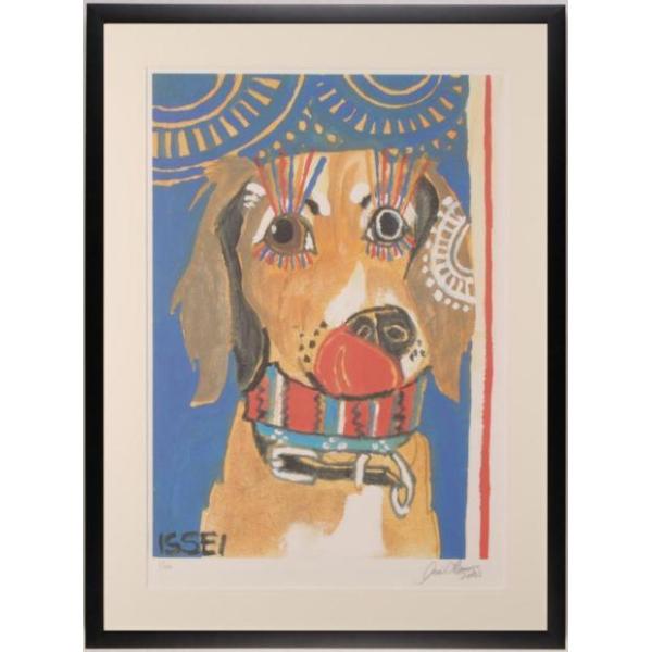 ポップアート 絵画 犬 ジークレー 版画 大谷一生 「ダックスフンド(青
