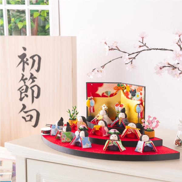 リュウコドウ 雛人形 ひな人形 コンパクト ちりめん おしゃれ お雛様