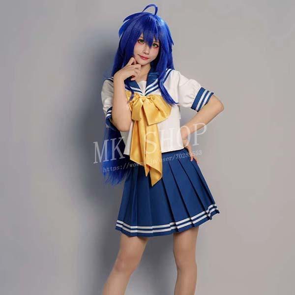 LuckyStar らき☆すた 風 泉 こなた コスプレ 衣装 ウィッグ