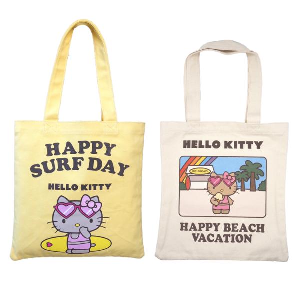 キティ バッグ コラボ 日焼け トートバッグ キャンバス 布 かばん