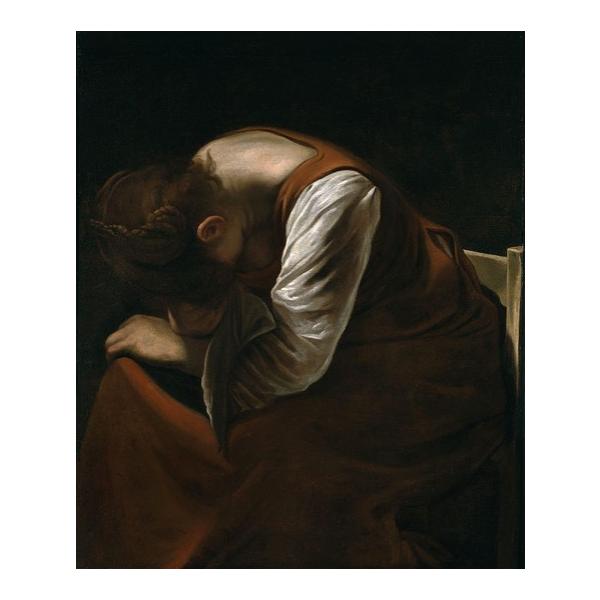 複製画 送料無料 絵画 油彩画 油絵 模写 カラヴァッジョ【悲嘆に暮れる
