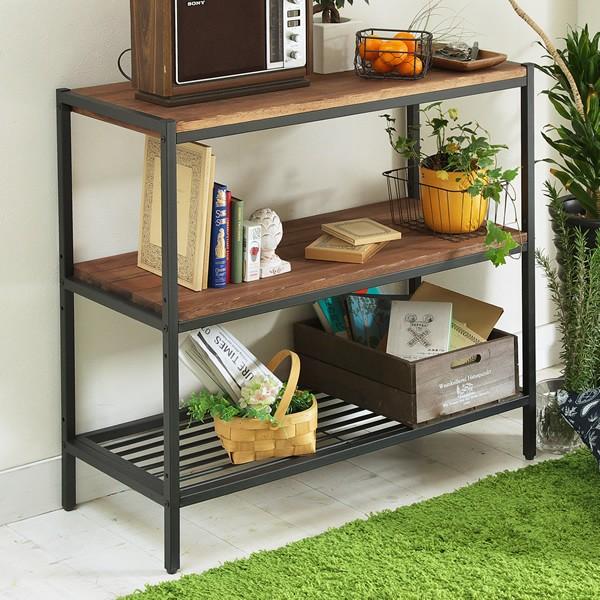 ラック 棚 収納 木製 スチール アイアン*ウッド ディスプレイラック 3