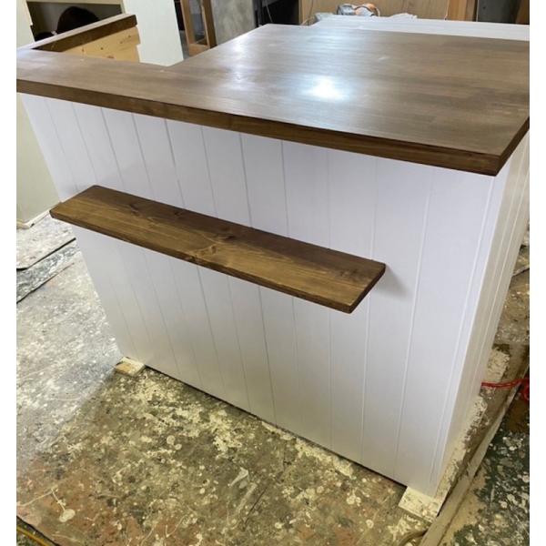 天然木 レジカウンター カフェカウンター 受付カウンター キッチン