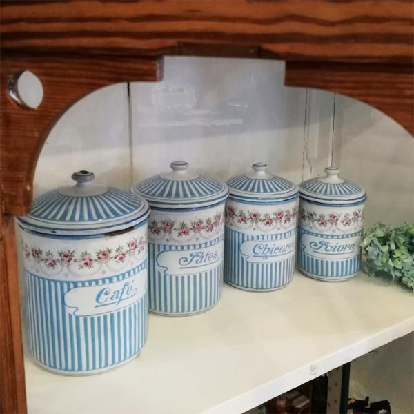 BB社 ローズガーランド キャニスター 4個セット フランスアンティーク